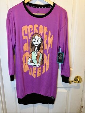 Disney Purple Long Sleeve Nightmare Sally 'Scream Queen' Graphic Nightshirt